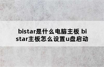 bistar是什么电脑主板 bistar主板怎么设置u盘启动